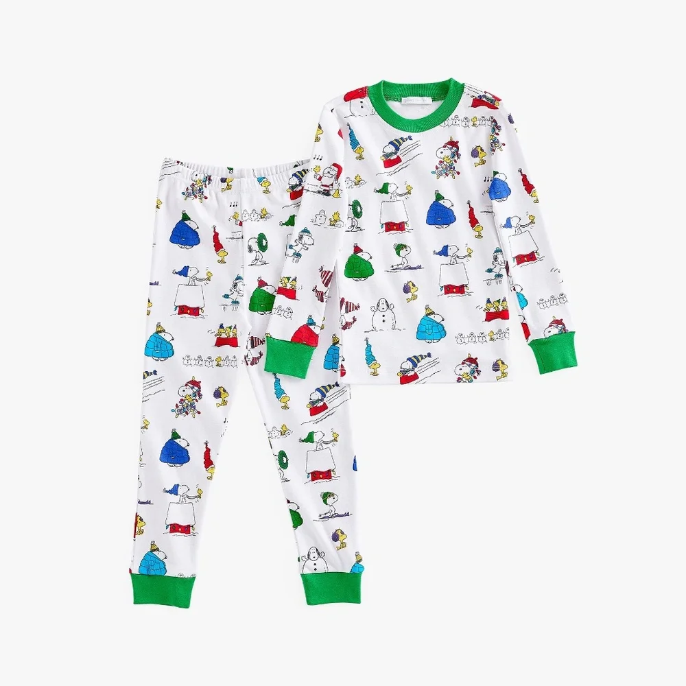 Peanuts® Snoopy® Holiday Kids Organic Cotton Pajama Set - PBK